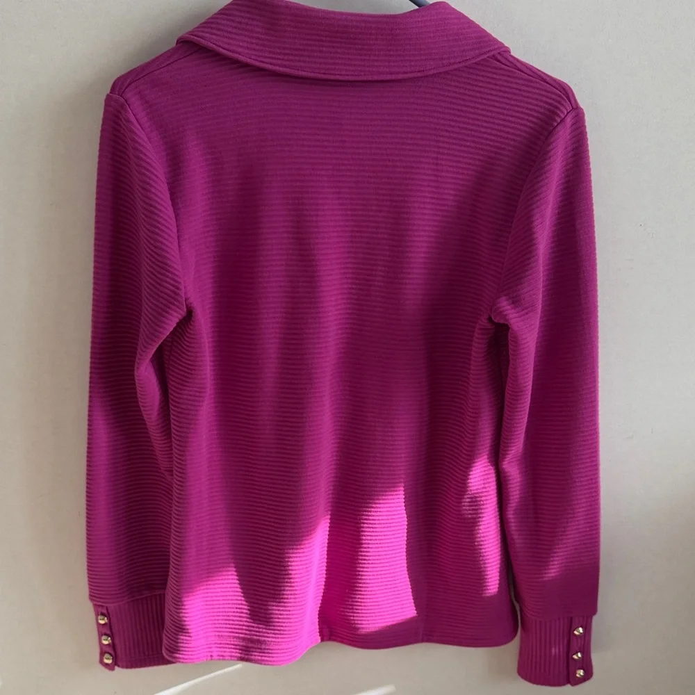 Talbots Fuchsia Ribbed Blouse - Picture 6 of 6